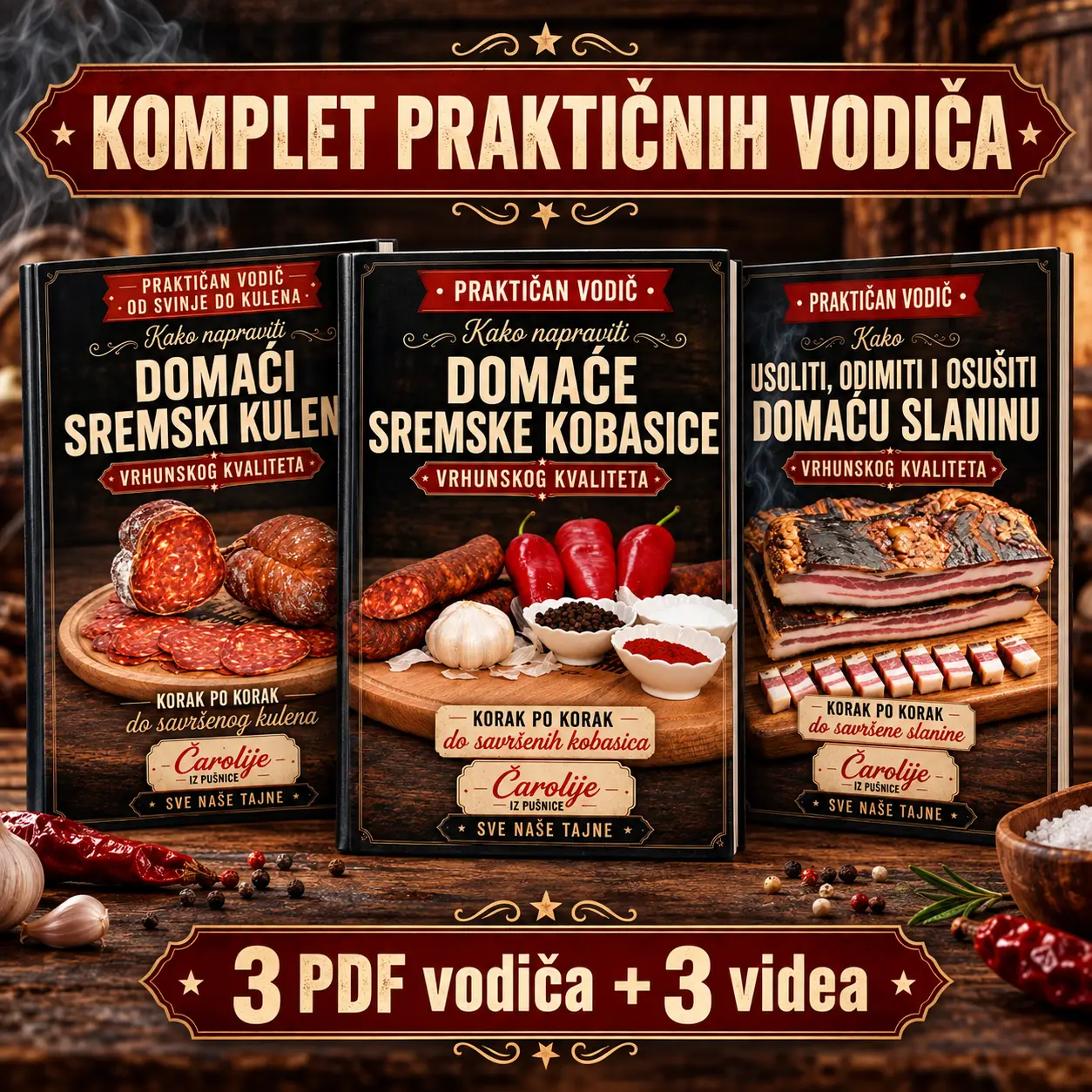 Komplet praktičnih vodiča - kulen, sremske kobasice i slanina - Image 1